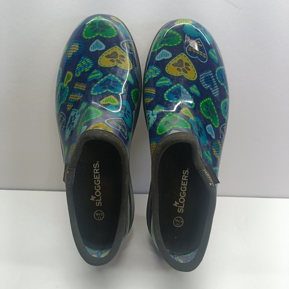 Sloggers Women's Size‎ 11 Blue Hearts Paw Prints Waterproof Gardening Shoes